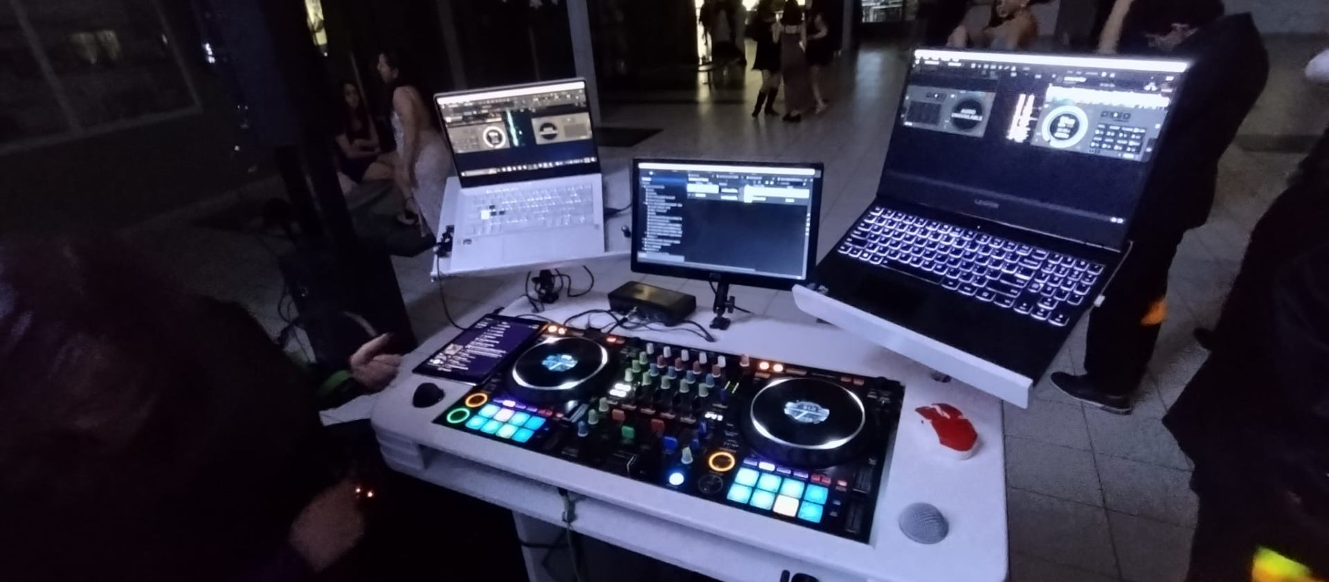 Birthday celebration DJ controller setup