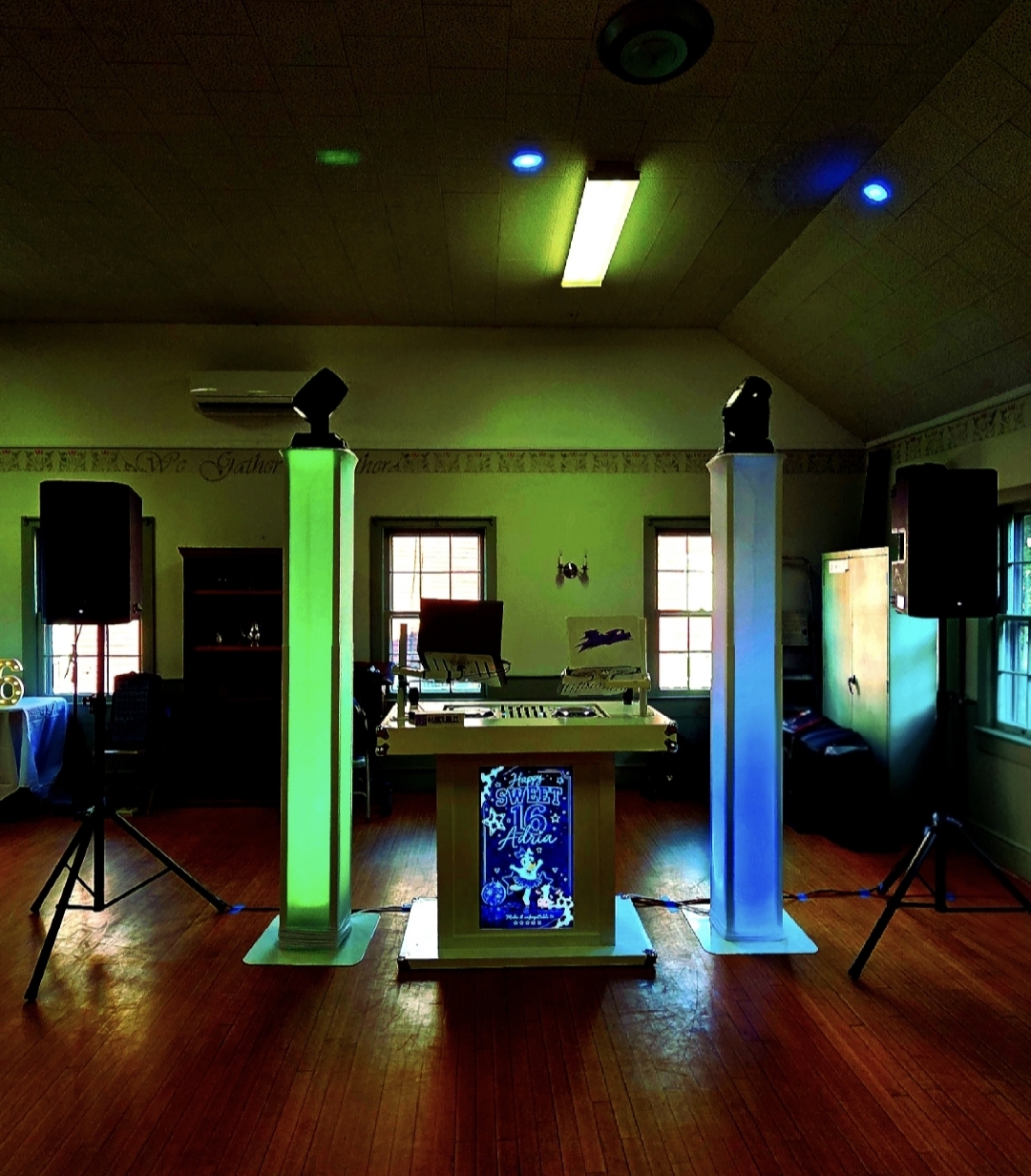 Professional DJ setup prepared before an event by DJ Aiden Jules