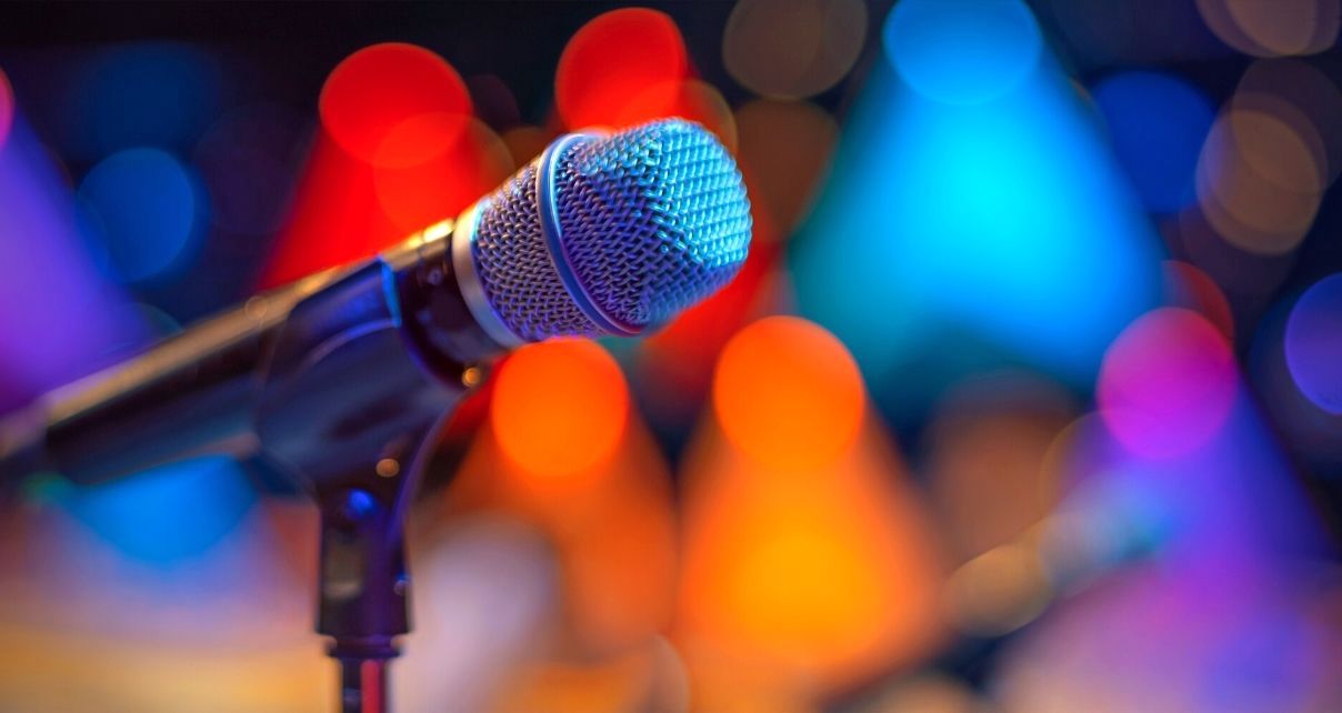 Microphone sound check before an event