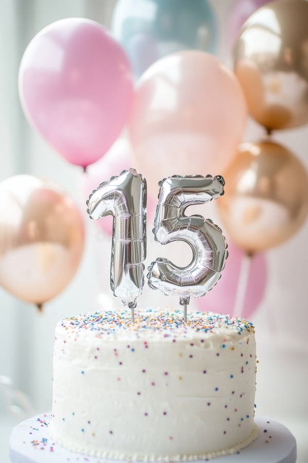 Quinceañera celebration cake with number 15